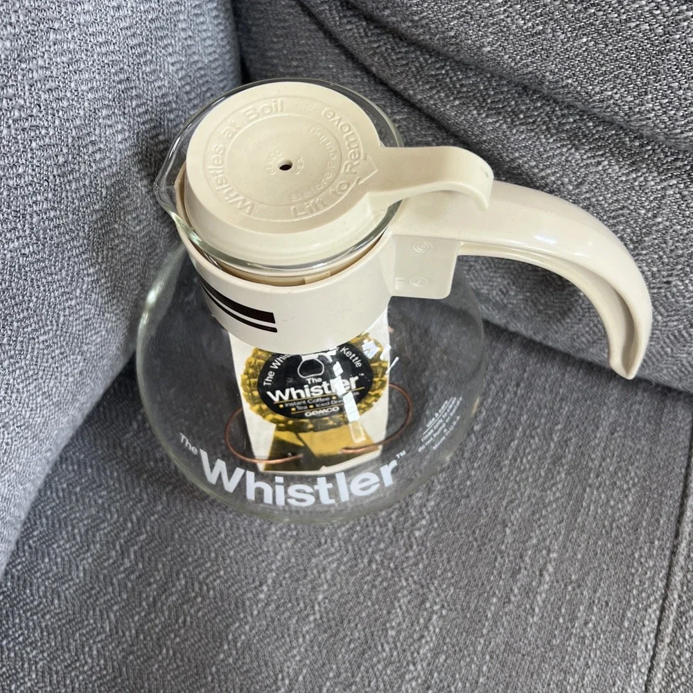 HTF Vintage Gemco The Whistler Glass Coffee Tea Pot Carafe 8 Cups Unused New
